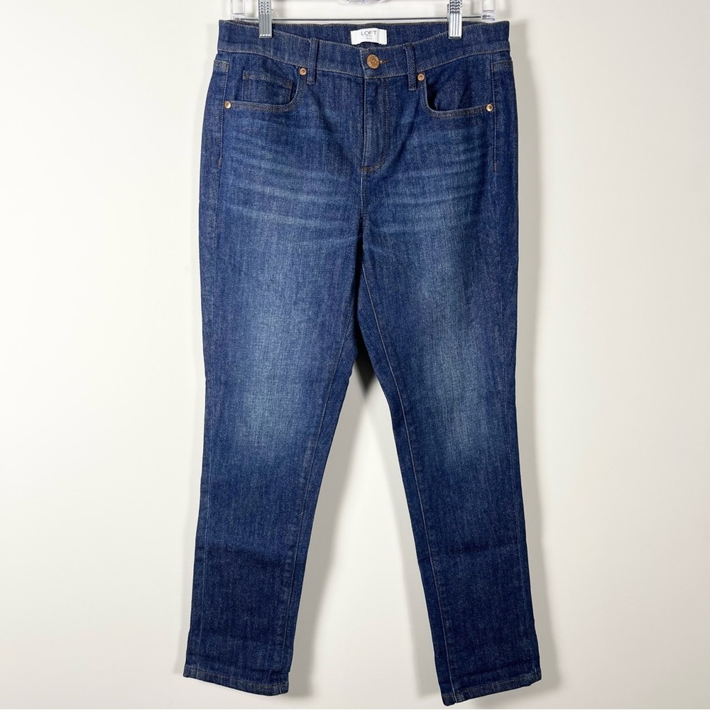 Loft Womens Skinny Crop Classic Blue Denim Jeans Size 6 Petite